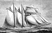 Lancashire Witch's "sister" Sunbeam under full sail.