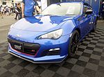 Subaru BRZ tS, a high-performance variant of the standard Subaru BRZ coupe. This photo shows the front of the car, which is blue with a small "tS" emblem on the front grille, which stands for "tuned by Subaru".