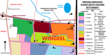 A rough diagram of the soldier settlements in the Wingeel area