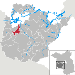 Läget för kommunen Wollin i Landkreis Potsdam-Mittelmark