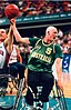 Troy Sachs passes the ball in the gold medal game against Great Britain at the 1996 Atlanta Paralympic Games