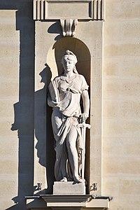 Le Droit (1913-1914), Paris, quai des Orfèvres, Palais de Justice, façade sud.