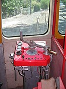 Poste de conduite d'un Billard A 150 D8 de 1959 du Chemin de fer de La Réunion.