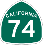 Straßenschild der California State Route 74