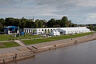 III International exhibition of calligraphy, exhibition pavilion on the bank of the Volkhov river