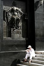 Justiça, high-relief in front of Justice Palace, Campinas, Brazil