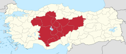 Location of Central Anatolia Region