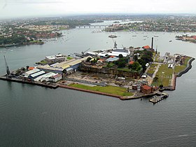 Vue aérienne de l'île Cockatoo