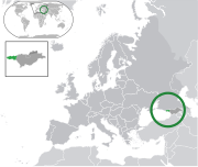 Map showing Abkhazia in Europe