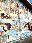 A mural exhibiting Aboriginal culture and early European colonization at Fairfield Public School, Sydney, Australia