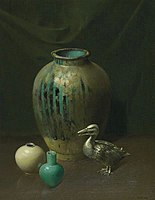 Still Life of Vases and Silver Duck, c. 1925, private collection