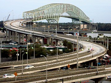 The Isaiah D. Hart Bridge, as seen from TIAA Bank Field