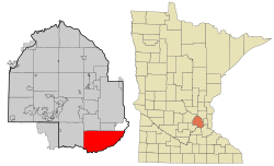 Location of Bloomington within Hennepin County, Minnesota