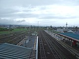 Im Bahnhof (die Rückseite des Bildschirms zeigt in Richtung Sapporo). Gleise 1, 2, 3 und 4 von rechts.