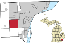 Location within Wayne County