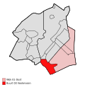 Map of Bellingwedde with Veelerveen in red