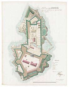 Drawing from 1811 showing the fortress New Älvsborg.