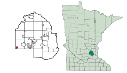 Location of Saint Bonifacius within Hennepin County, Minnesota