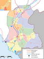 Map of Sindh indicating Roads, Railways & District boundaries