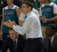 Wes Miller coaching during a 2018 game