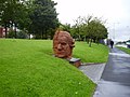 Image 32"CAPO" Modernist Sculpture depicting the head of Josiah Wedgwood by Vincent Woropay © Eirian Evans via Geograph. (from Stoke-on-Trent)