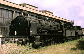 La 141 C 100 au dépôt du Mans en août 1969.