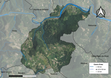 Vue aérienne du territoire communal.