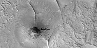 Close view of ridge networks, as seen by HiRISE under HiWish program Many boulders are visible.