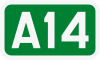 A14 motorway shield}}