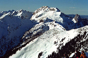 Le Hochplatte depuis le Scheinbergspitze