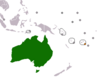 Location map for Australia and Fiji.