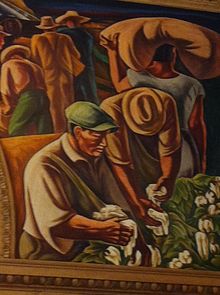 Detail of Howard Cook's fresco "San Antonio's Importance in Texas History"