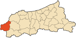 Localização da cidade dentro da província de Jijel