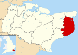 Dover shown within Kent