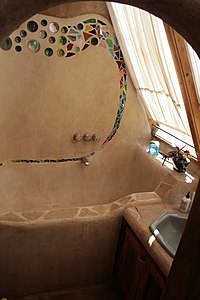 An earthship bathroom