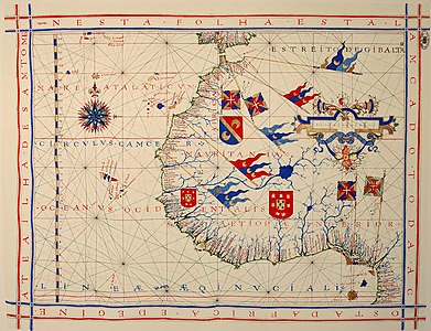 Nautical chart, by Fernão Vaz Dourado