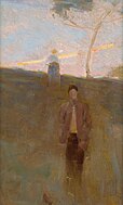 Arthur Streeton, Figures on a Hillside, Twilight, 1889