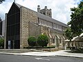 Exterior of nave, showing stonework from successive extensions