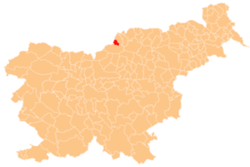 Location of the Municipality of Mežica in Slovenia