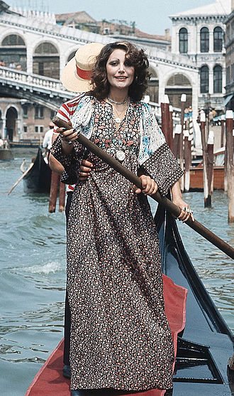 Mia Martini in gondola in Venezia in September 1973