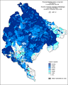 Српски језик у Црној Гори по насељима 2003. године