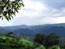 View of the Cordillera from the north in Piletas, Lares.