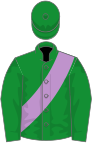 Green, mauve sash