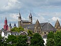 Panorama, with three churches (Onze-Lieve-Vrouwekerk, Sint-Janskerk and Sint-Servaasbasiliek)