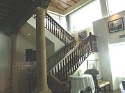 View of another staircase in the Wrigley Mansion.