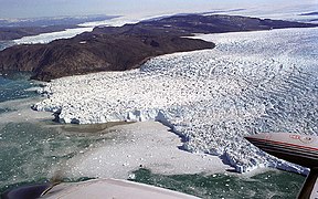 El glacial Sermeq Kujalleq en la costa occidental de Groenlandia.