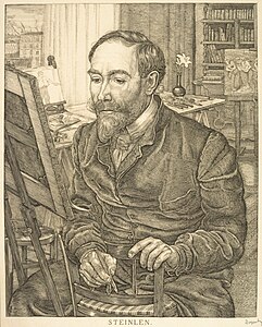 Steinlen, gravure par Pieter Dupont.