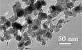 Transmission electron micrograph of titanium dioxide nanoparticles