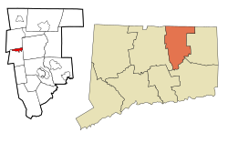 Location in Tolland County, then Tolland County's location in Connecticut