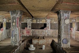 Sépulture de la nécropole de Banditaccia appelée la Tomba dei Rilievi.